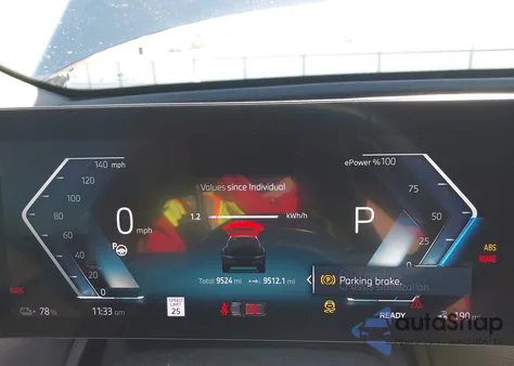 2025 BMW Ix xDrive50 z USA, uszkodzony, nr VIN WB523CF03SCT07734